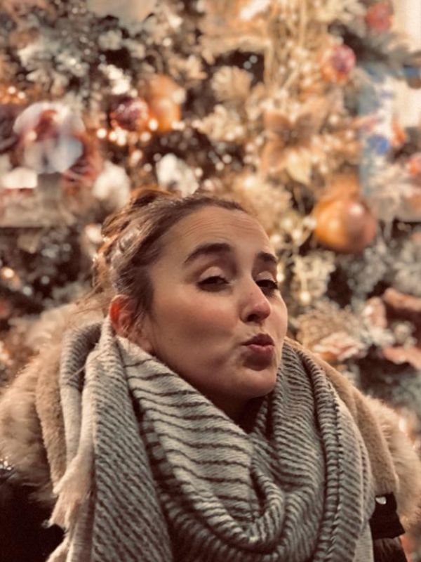 Selfie mit Weihnachtsbaum